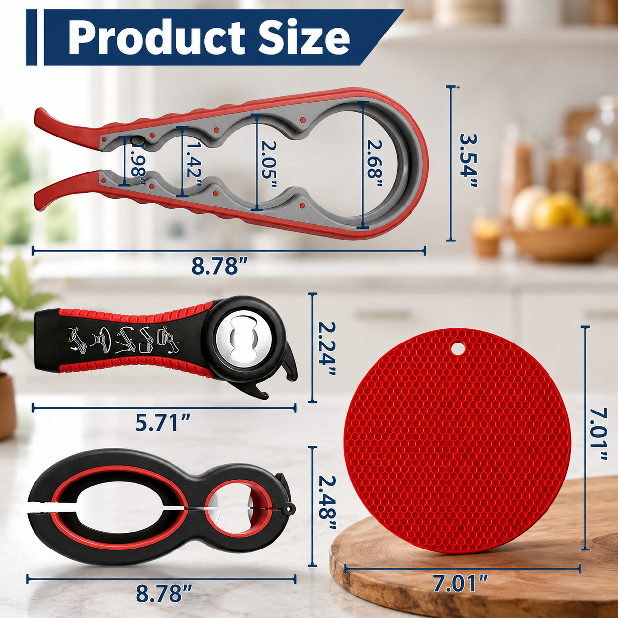 1-Pack Easy-Grip Kitchen Opener Set